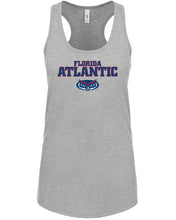 Load image into Gallery viewer, Ladies RacerBack Tank Top Florida Atlantic Jersey Font (Logo 3)
