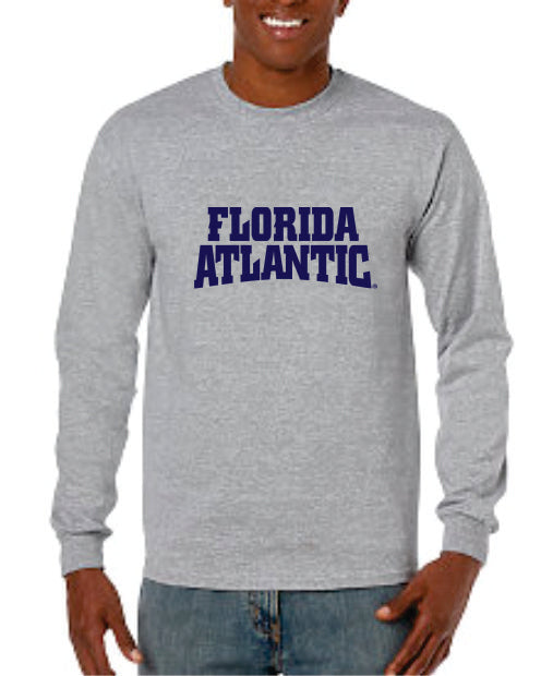Florida Atlantic Jersey Font Long Sleeve Performance Shirt (Logo 5)