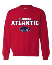 Load image into Gallery viewer, Youth Crew Neck Sweatshirt with printed FAU (Logo 3)
