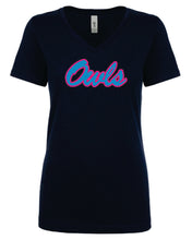 Load image into Gallery viewer, Owls V-Neck Tee Ladies (Logo Owls)
