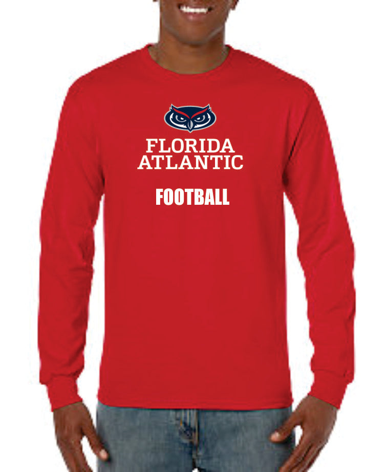Sports Specific Red Cotton Long Sleeve T-Shirt (Logo 3N)