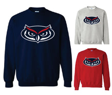 Load image into Gallery viewer, Youth Crew Neck Sweatshirt with printed FAU Owlhead (Logo 7)

