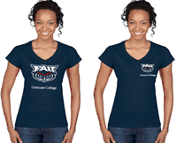 Ladies Academic College Specific V-Neck T-Shirt with LEFT CHEST Logo