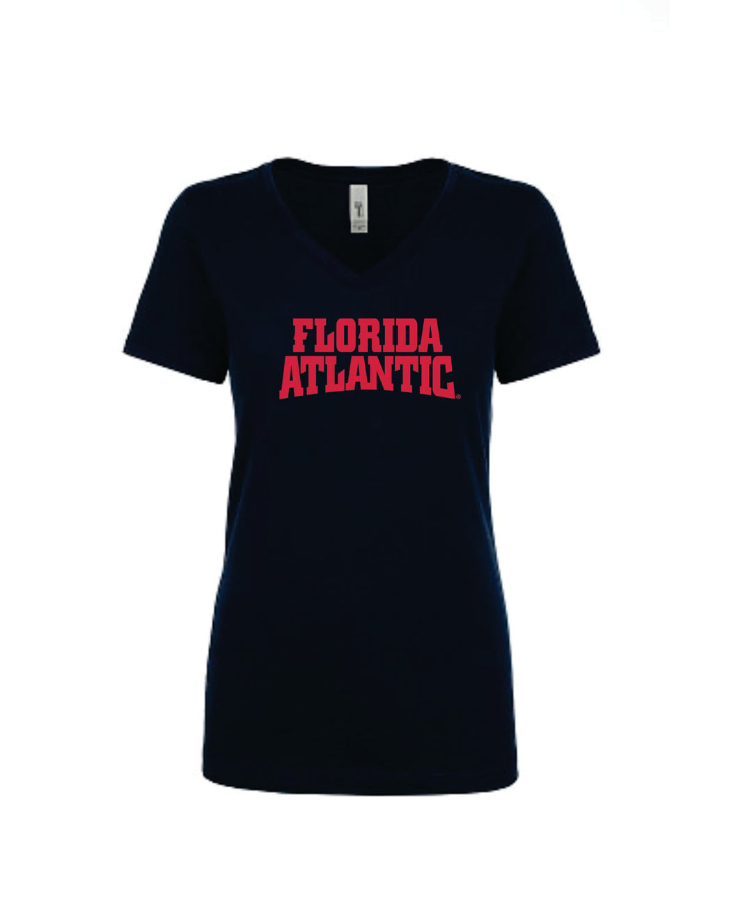 V-Neck Tee Ladies Florida Atlantic Jersey Font (Logo 5)