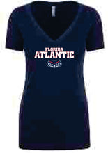 Load image into Gallery viewer, V-Neck Tee Ladies Florida Atlantic Jersey Font (Logo 3)
