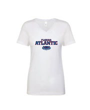 Load image into Gallery viewer, V-Neck Tee Ladies Florida Atlantic Jersey Font (Logo 3)
